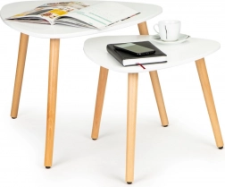 Súprava konferenčných stolíkov 2 ks biele škandinávske