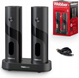 Elektrická sada mlynčekov na soľ a korenie, nabíjanie USB-C, 2 ks s nastaviteľnou hrubosťou a svetlom