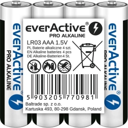 Alkalické batérie AAA everActive Pro Alkaline, 4 ks