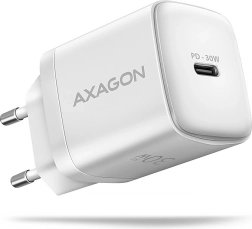 AXAGON sieťová nabíjačka USB‑C 30 W (PD 3.0/QC 4+/SFC) biela
