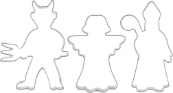Súprava nerezových vykrajovačiek anjel, čert a svätý Mikuláš – 3 ks