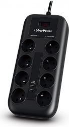 Prepäťová ochrana CyberPower s 8 zásuvkami a 2 USB portmi
