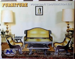 Drevené 3D Puzzle Obývacia Izba Farebná