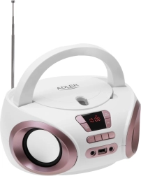 Prenosný boombox s CD a MP3 ADLER AD 1181 biely medený