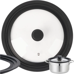 Univerzálna silikónovo‑sklenená pokrievka 3 v 1 RUHHY 28/30/32 cm