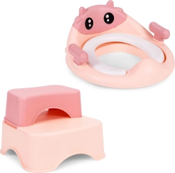 Ružové detské WC sedátko so schodíkmi ECOTOYS