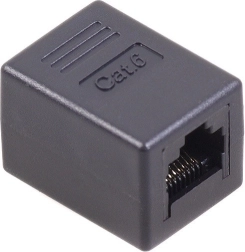 Spojka RJ45 Cat6 zásuvka-zásuvka čierna