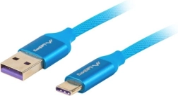 Prémiový USB-C na USB-A 2.0 kábel 1 m modrý 5 A z čistej medi