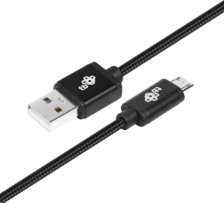 USB–micro USB kábel 1,5 m s čiernym textilným opletením