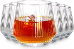 Sada pohárov 350 ml z ryhovaného skla, 6 ks