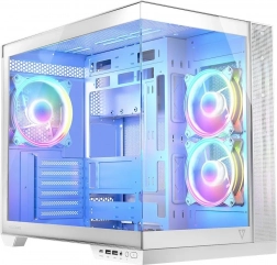 Biela počítačová skriňa Volcano Panorama APEX ARGB 3F MIDI