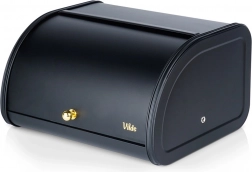 Čierny kovový chlebník 30 × 26,5 × 17 cm