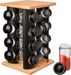 Otočný stojan na koreniny so 16 pohárikmi Black