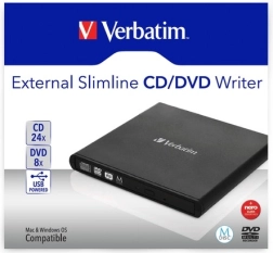 Externá slim vypaľovačka CD/DVD USB 2.0 VERBATIM