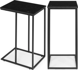 Bočný stolík C-tvar pre notebook s mramorovým efektom od ModernHome