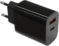 Sieťová nabíjačka 20 W s USB‑C a USB‑A s Power Delivery, čierna