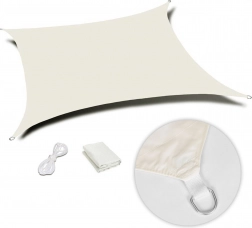 Štvorcová tieniaca plachta vodoodolná 3×3 m MultiGarden – Béžová