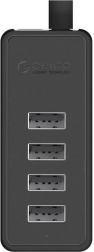 Orico USB rozbočovač so 4 portami USB 2.0 (čierny)