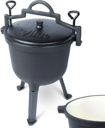 Železný kotlík so smaltom na nožičkách s pokrievkou 8 l VILDE CAST LINE