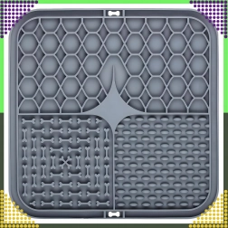 Silikónová lízacia podložka pre psy a mačky, antistresová spomaľovacia, sivá 20 × 20 cm