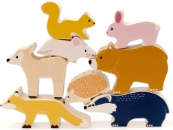 Sada drevených lesných zvieratiek