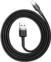 Nabíjací a dátový kábel Lightning USB 1 m 2,4 A Baseus Cafule sivo‑čierny