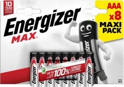 Alkalické batérie AAA ENERGIZER MAX, blister 8 ks