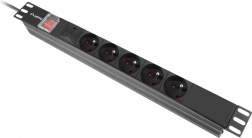 Listva napájací Rack PDU 19" 1U Lanberg 16A 5x230V 2m čierna IEC C14