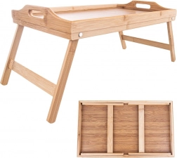 Skladací bambusový raňajkový stolík 50 × 30 × 24,5 cm
