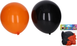 Nafukovacie balóniky 30 cm – sada 10 ks Halloween (čierne a oranžové)