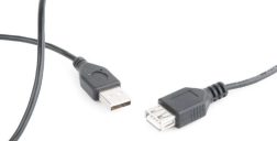 Predlžovací kábel USB 2.0, 0,75 m, čierny