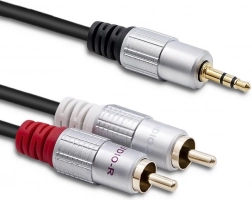 Kábel 2xRCA / 3.5mm Jack 2m čierny