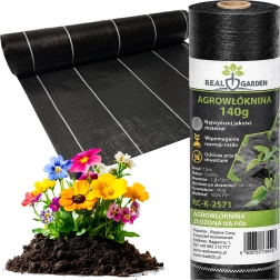 Čierna UV agrotextília proti burine 140 g/m² 1,6 × 50 m