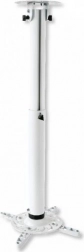 Stropný držiak na projektor, výškovo nastaviteľný 50–77 cm, nosnosť 15 kg, biely