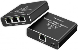 Ethernet rozdeľovač mini switch 1x3 RJ45 1000Mb/s USB-C hliníkový