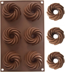 Silikónová forma na mini bábovky hnedá 28 × 17 × 3 cm