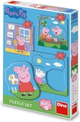 Puzzle sada Peppa Pig: Rodina 3–5 dielikov pre batoľatá