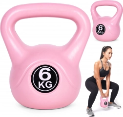 Kettlebell 6 kg ružový ModernHome – činka na funkčný tréning a posilňovanie