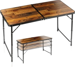 Skladací turistický stôl Vilde 3v1 s nastaviteľnou výškou 120 × 60 cm