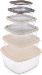 Sada dóz na potraviny s viečkami, 6 ks
