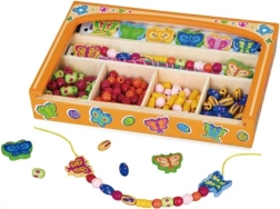 Drevená sada korálikov na navliekanie