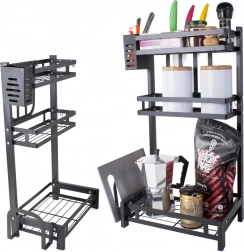 Kovový trojposchodový kuchynský organizér