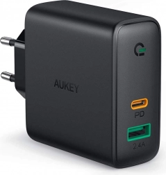 Sieťová nabíjačka AUKEY PA-D3 2×USB s Power Delivery 60 W