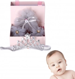 darčeková sada 3 v 1 pre novorodenca – svetlosivá