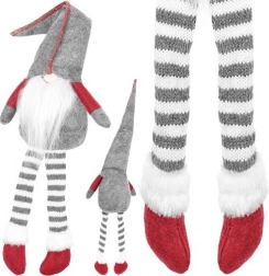 Sediaci škriatok textilná dekorácia 50 cm – Sivý