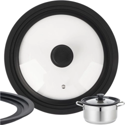 Univerzálna sklenená pokrievka 3 v 1 RUHHY 24/26/28 cm so silikónovým lemom