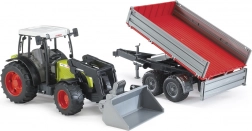 Bruder traktor CLAAS Nectis 267F s čelným nakladačom a vyklápacím prívesom