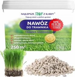 Viaczložkové hnojivo na trávnik NPK 20-8-10, granulát 5 kg