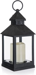 Solárna LED lampa čierna 10 × 10 × 23 cm