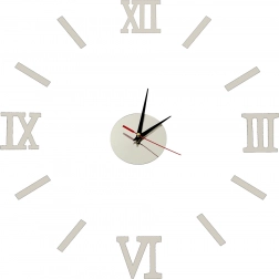 Nastaviteľná DIY 3D nástenná hodinová sada strieborná 130cm